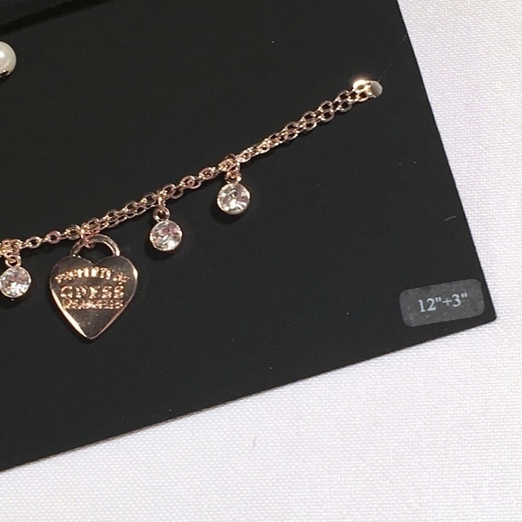 3/$29! GUESS Layered Choker Necklace Pearl Suede - Picture 6 of 7